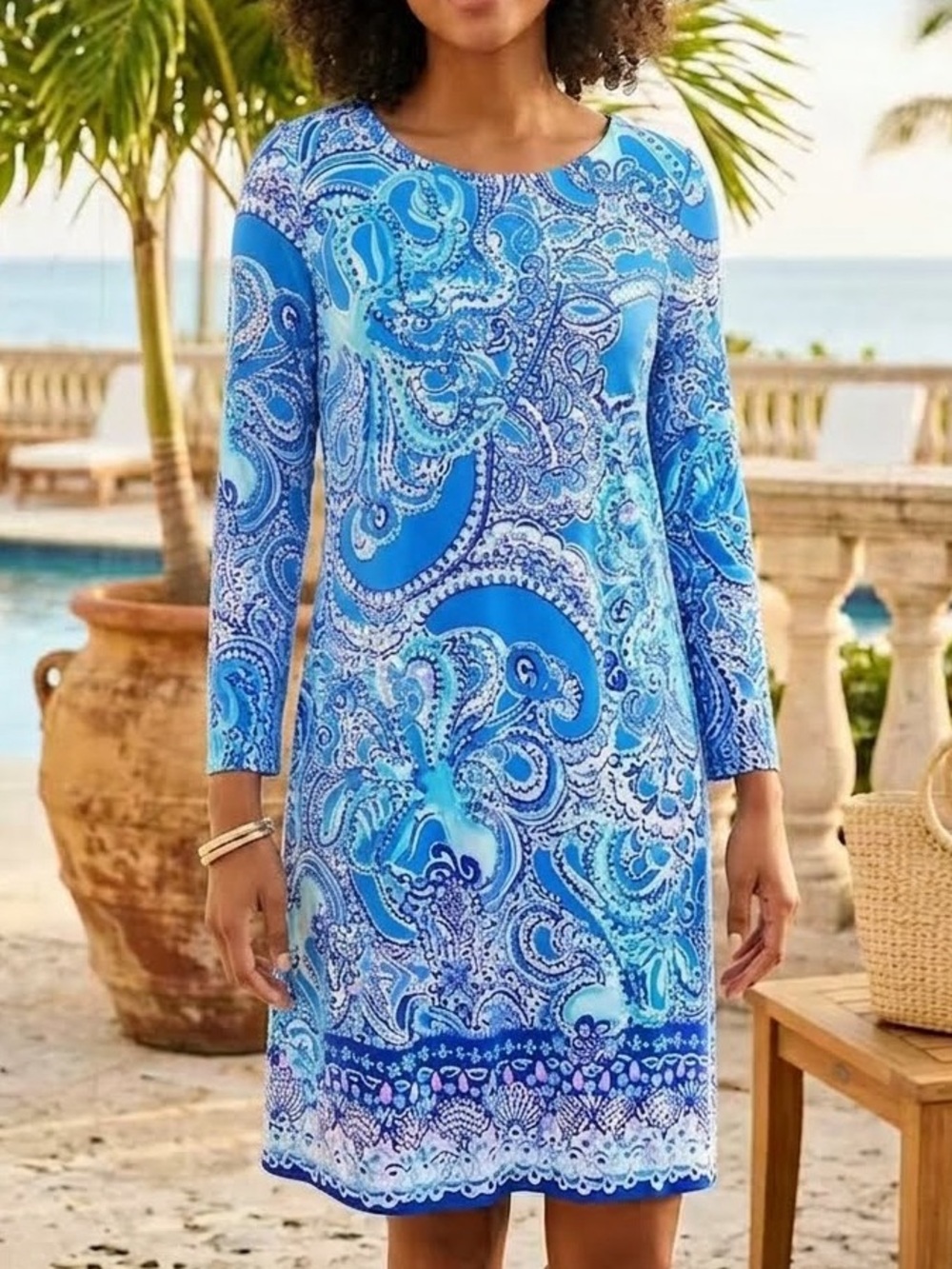 Lilly Pulitzer Ophelia Swing Dress Coastal Blue Legga Sea Octopus Print UPF 50+